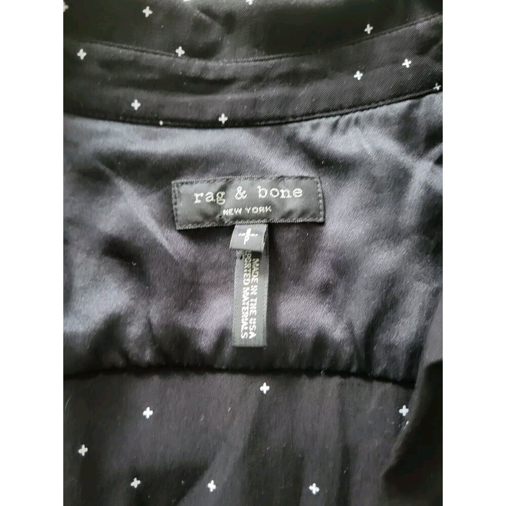 Rag & Bone Lucas Twist-Front Collared Black Print… - image 5